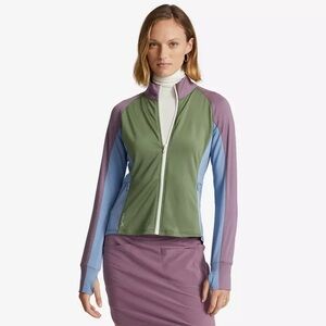 RLX Golf Ralph Lauren Women's Color-Blocked Jersey Full-Zip Jacket Size S